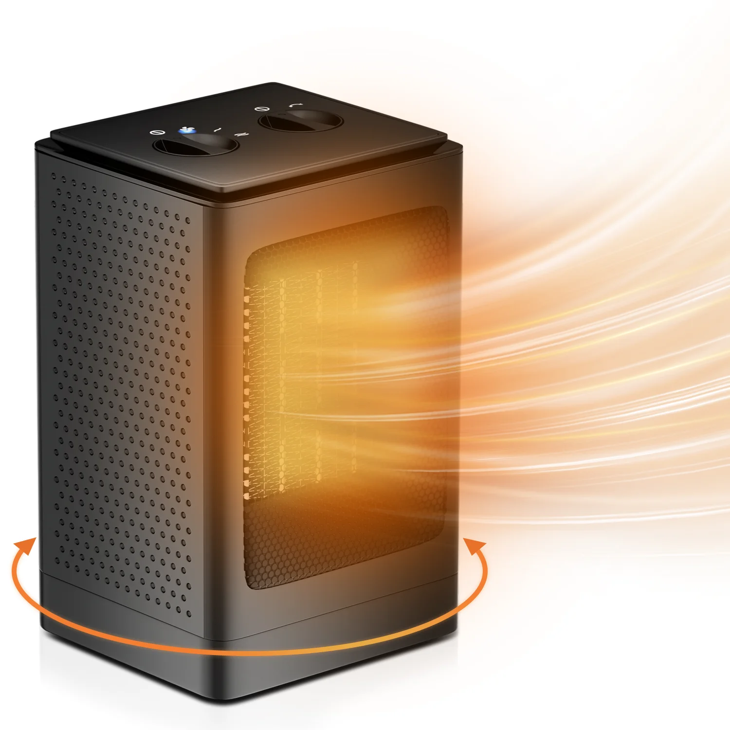 Magshion Indoor Portable Space Heater, 1500W PTC Electric Heater Fan, for Home Office Dorm Room, Black