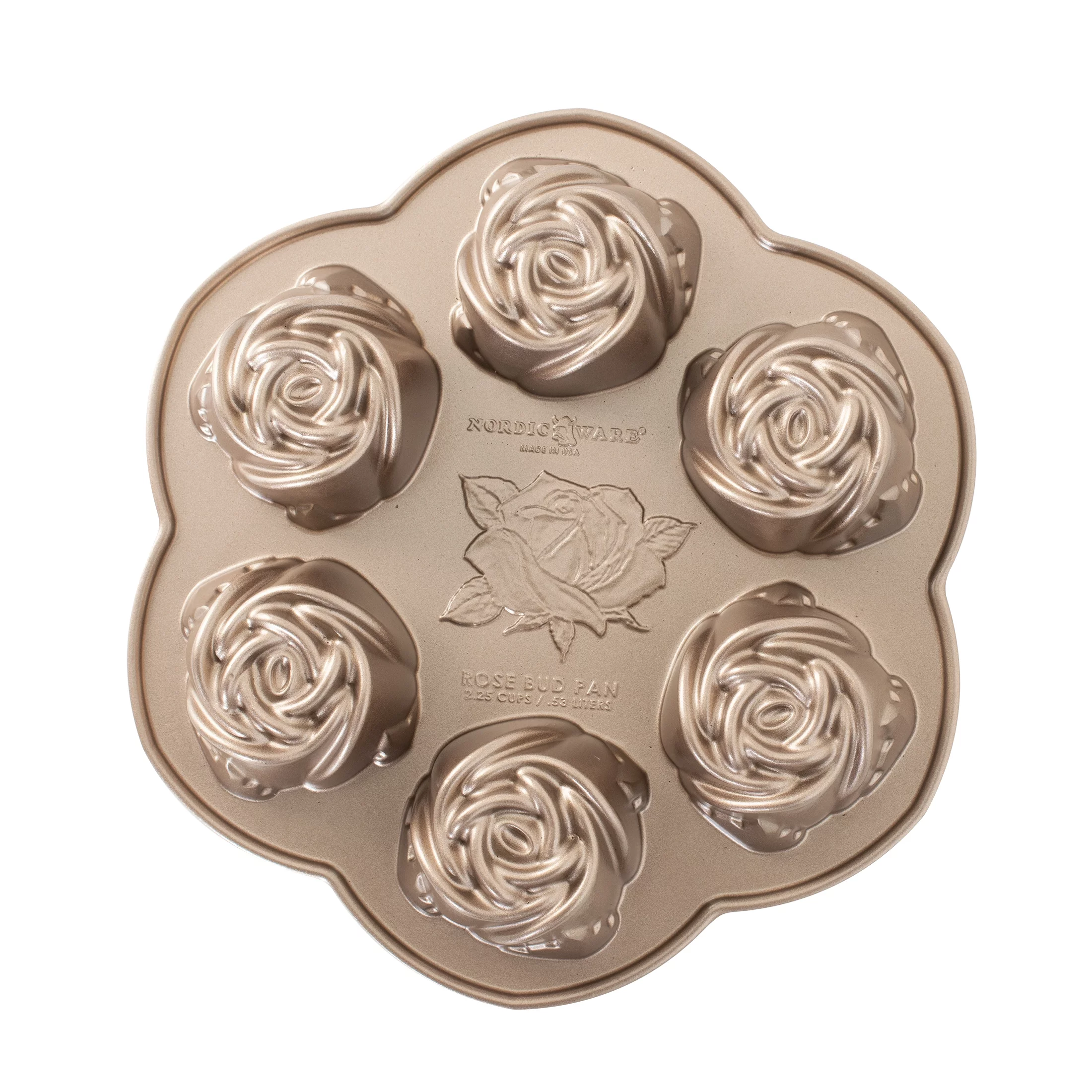 Nordic Ware Rose Bud Cakelete Nonstick Cast Aluminum, 9.3
