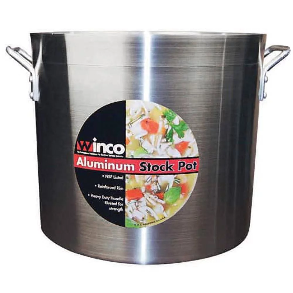 Winco AXS-80 Stock Pot, 80-Quart, Aluminum
