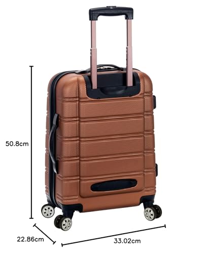 Rockland Melbourne Hardside Expandable Luggage with Spinner Wheels, 2TONENAVY, 2 Piece (20/28)