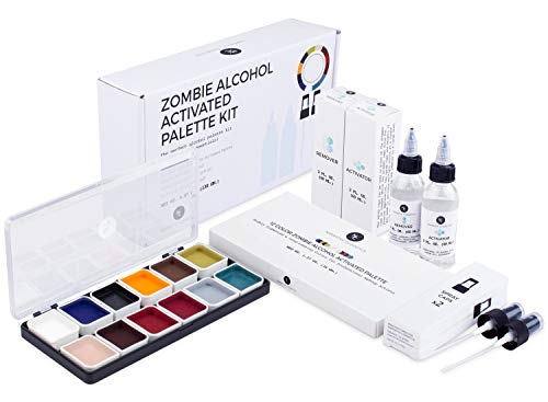 Narrative Cosmetics Zombie Alcohol-Activated Palette, Activator, and Remover Kit, Professional SFX Makeup Set