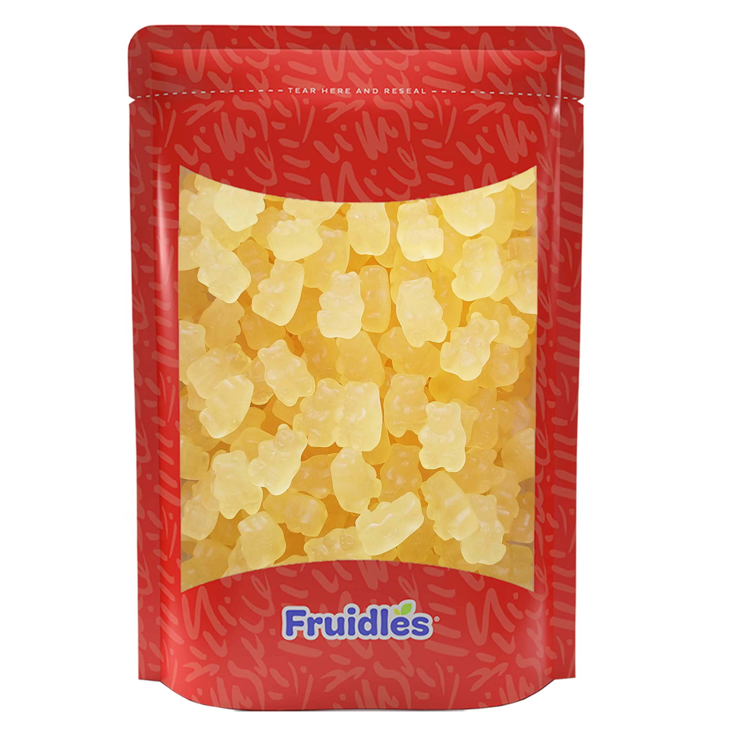 Pineapple Gummi Bears Candy, Fruit Flavors Gummies, Allergy Friendly, Non-Gmo, No Artificial Sweeteners Gummy