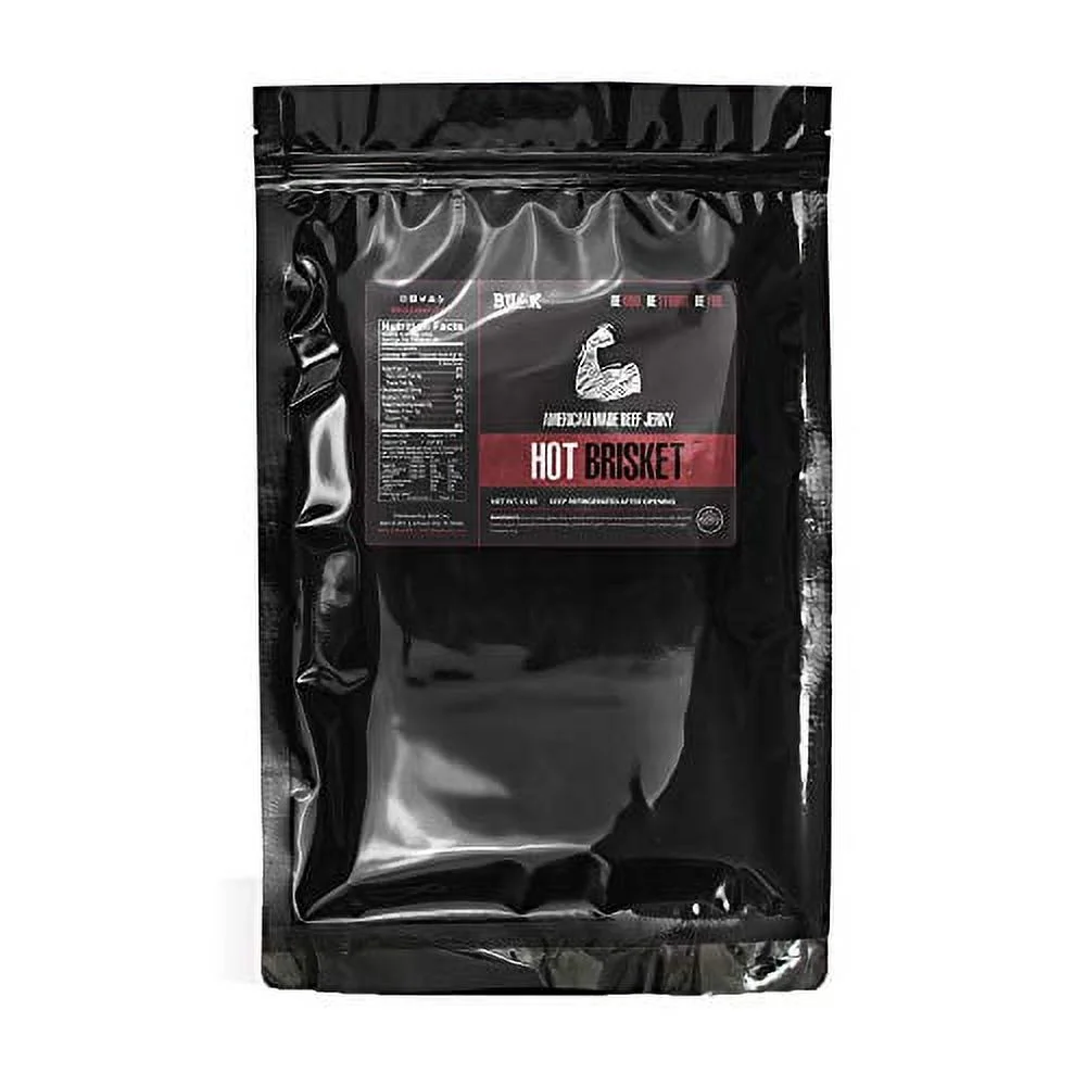 BULK Beef Jerky, Hot Flavor, 5 Pounds – Soft Meat Snack, Ready to Eat – 9g of Protein, Made with 100% Beef – Gluten Free, MSG Free, Nitrate Free