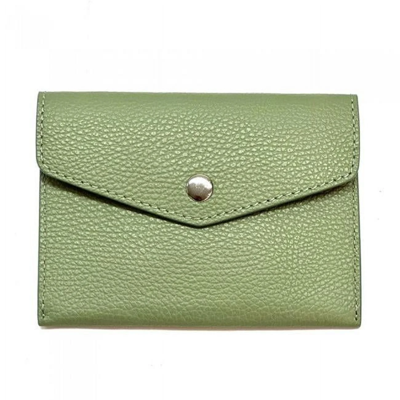 Italian Artisan  Lorenzo Mini Slim leather Wallet, Light Green - Small