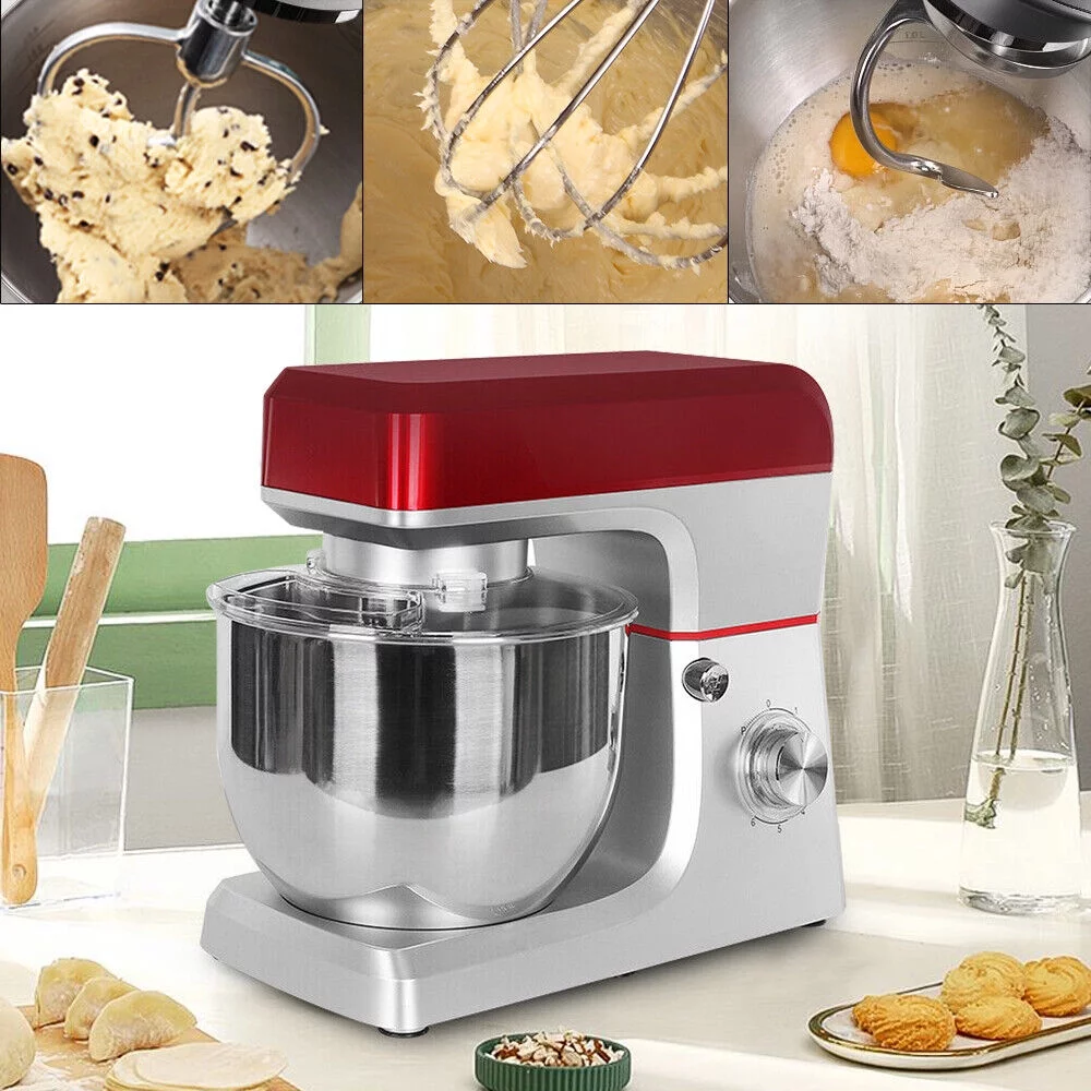 DENEST 1.2KW Household Commercial Six Speed Electric Food Mixer Dough Mixer Egg Beater