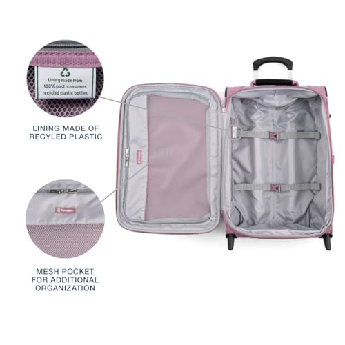 Travelpro Maxlite 5 Softside Expandable Upright 2 Wheel Carry on Luggage, Lightweight Suitcase, Men and Women, Burgundy, Carry On 22-Inch