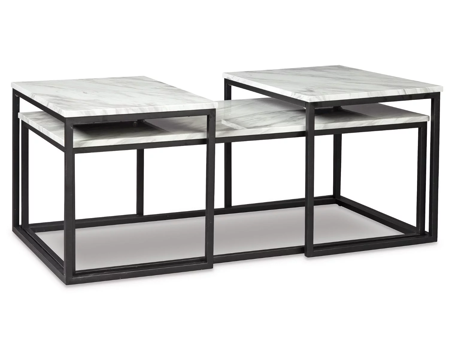 Signature Design by Ashley Contemporary Donnesta Table (Set of 3)  Gray/Black