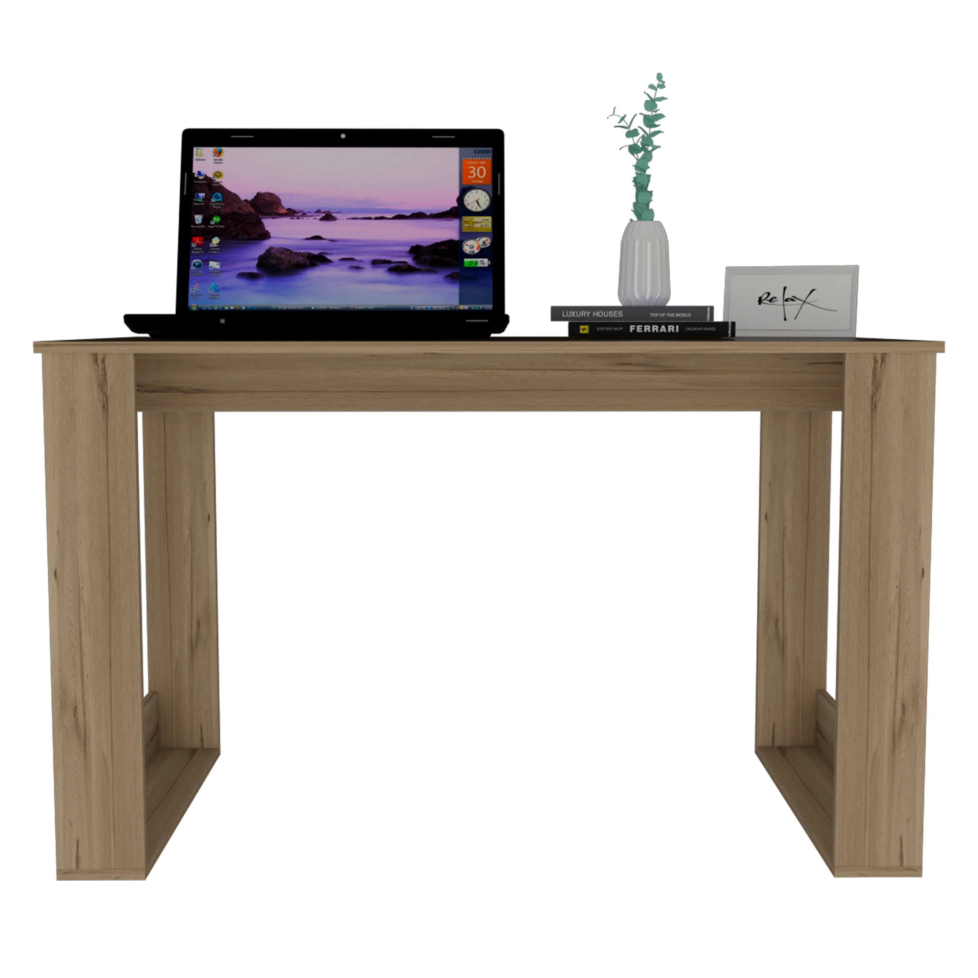 Tuhome Oak Modern- Material -Engineered Wood Oviedo 120 Computer Desk