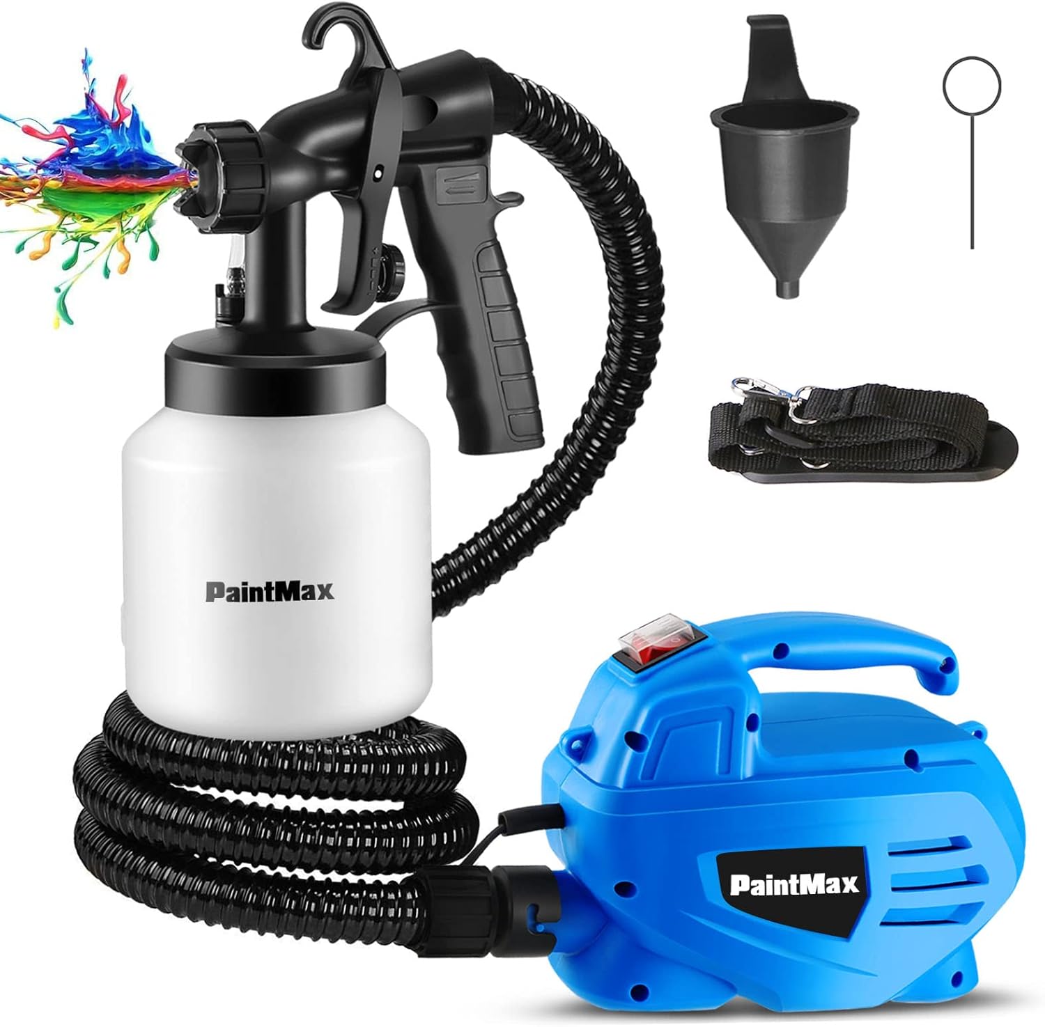 Paint Sprayer, 650W High Power HVLP Spray Gun with 3 Patterns & 800ML Detachable Container, Paint Sprayer for House Painting, Home Interior and Exterior, Furniture, Fence, Walls, Cabinet, Ceiling