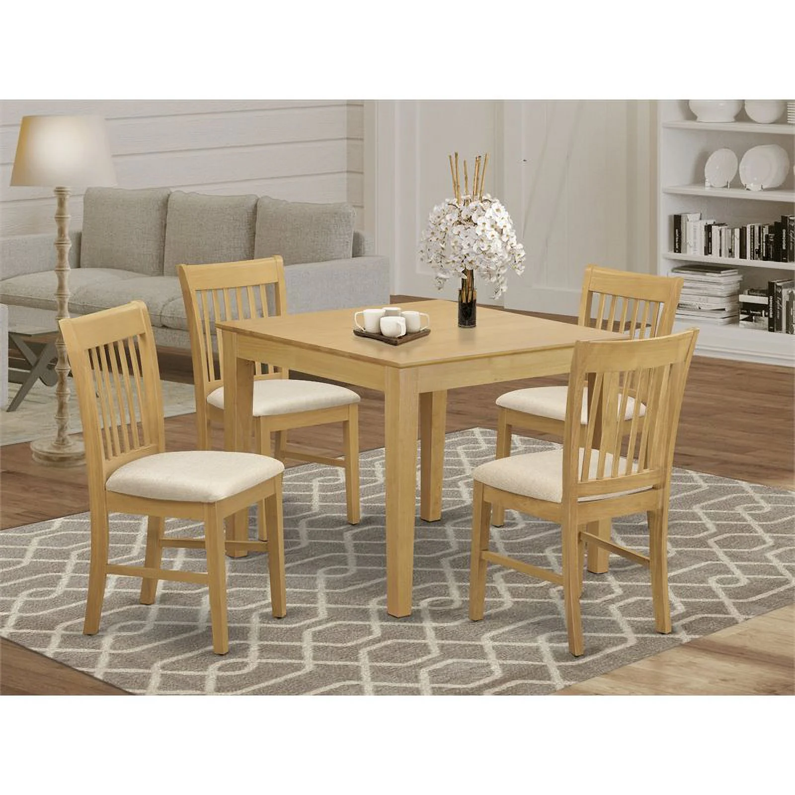 Atlin Designs 5-piece Wood Dining Table and Chairs in Oak