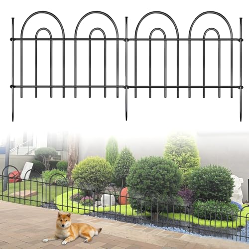 45ft X 21in Animal Barrier Fence, 32 Panels No Dig Fence for Dogs Rabbit, Anti Digging Defense Barrier Garden Edging Border, Rustproof Metal Arched Decorative Garden Fencing for Outdoor, Yard, Lawn