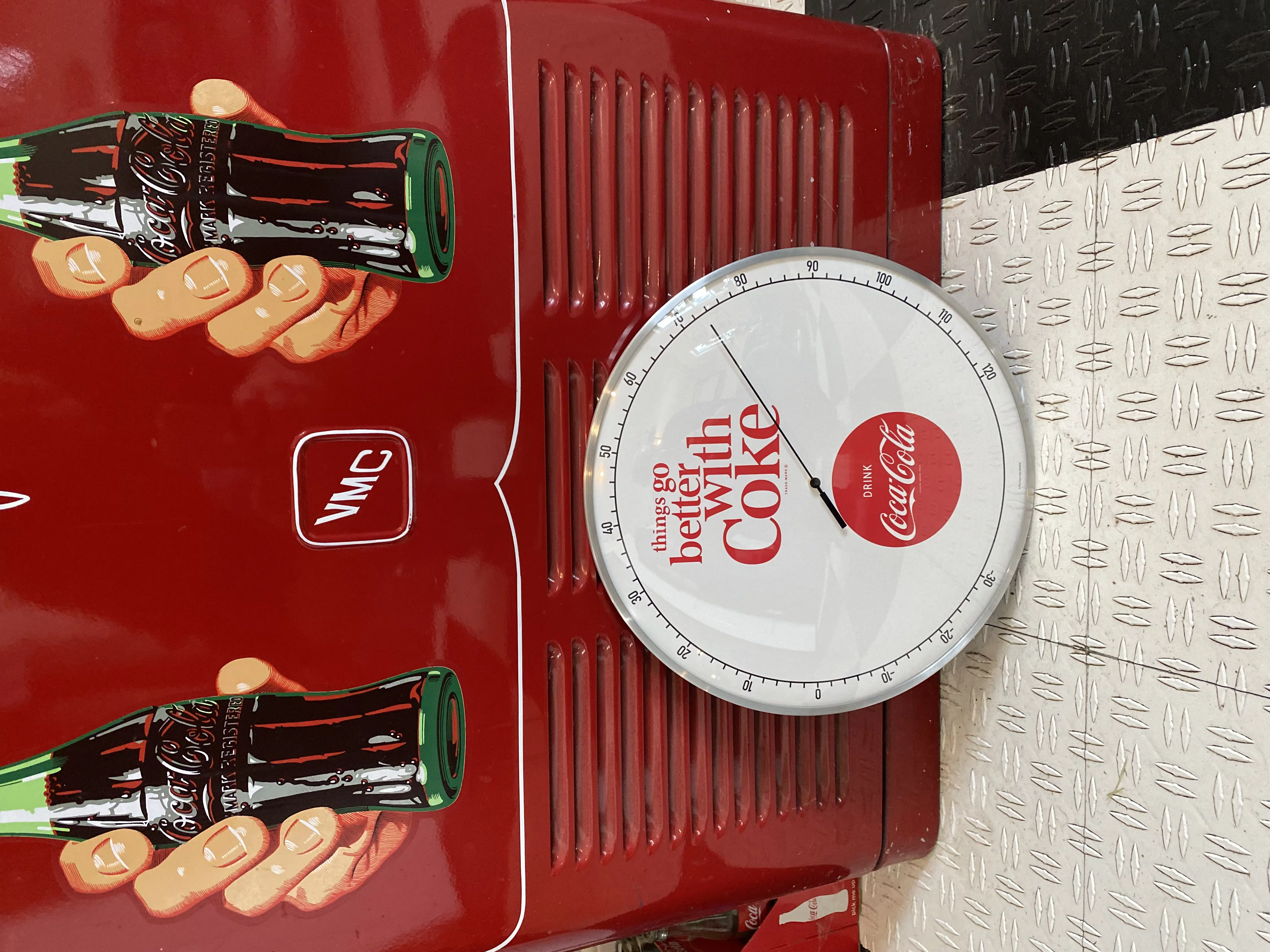 Coke Cola White Vintage style Round Thermometer 12