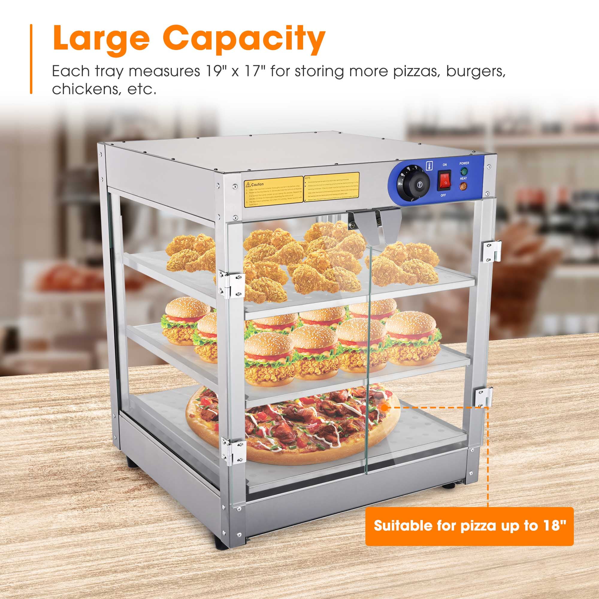 WeChef Commercial Food Warmer 3-Tier 20x20x24