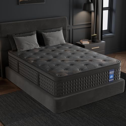 Queen Mattress,10 Inch Hybrid Queen Mattresses with Memory Foam & Pocket Spring,Superior Hybrid Mattress with Gel Memory Foam or Back & Lumbar Support,100 Night Trial, Fiberglass Free.