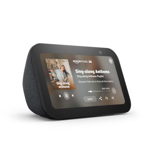 Like-New Amazon Echo Show 5 (newest model), Smart display with 2x the bass and clearer sound, Glacier White