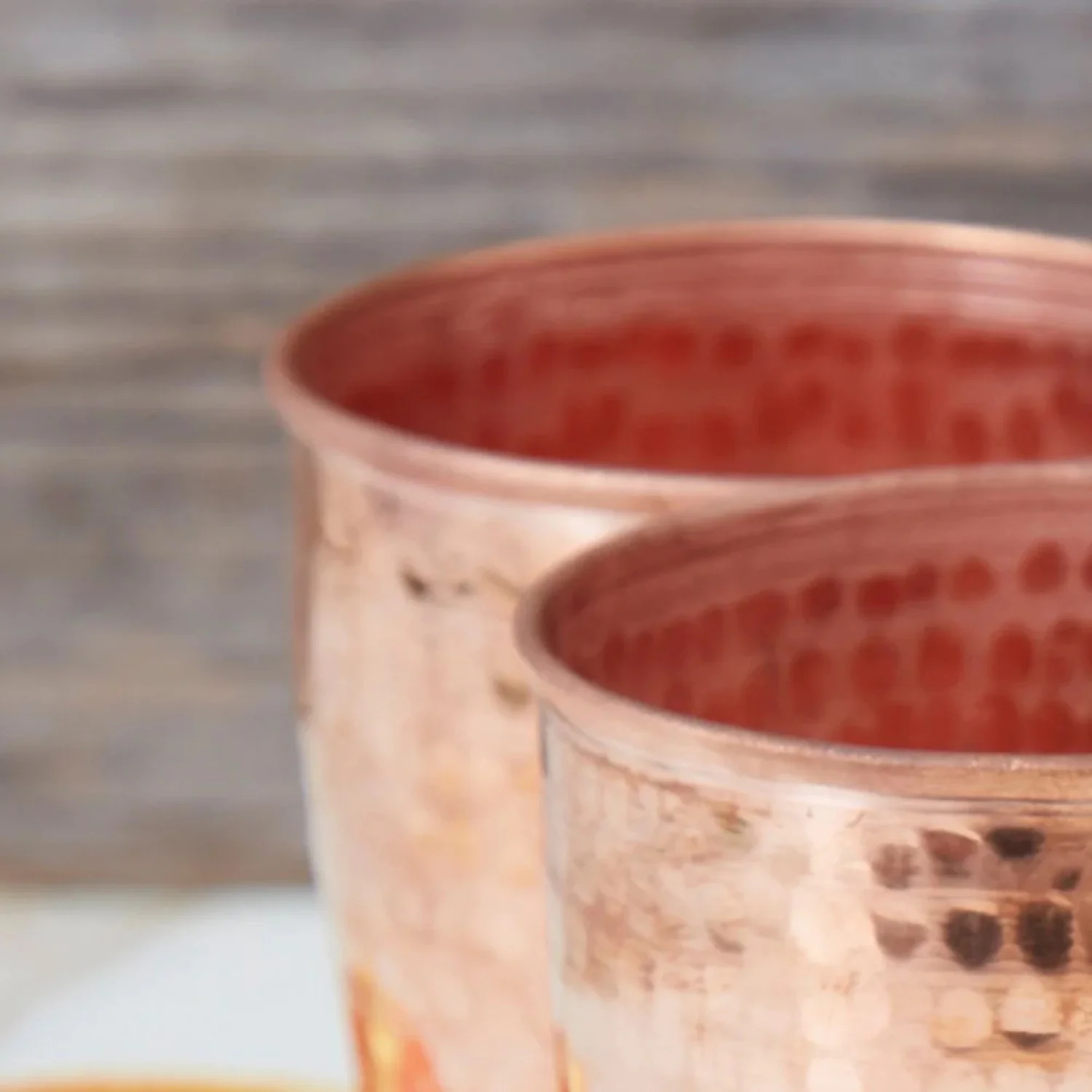 Hand Hammered Copper Tumbler Nesting Set