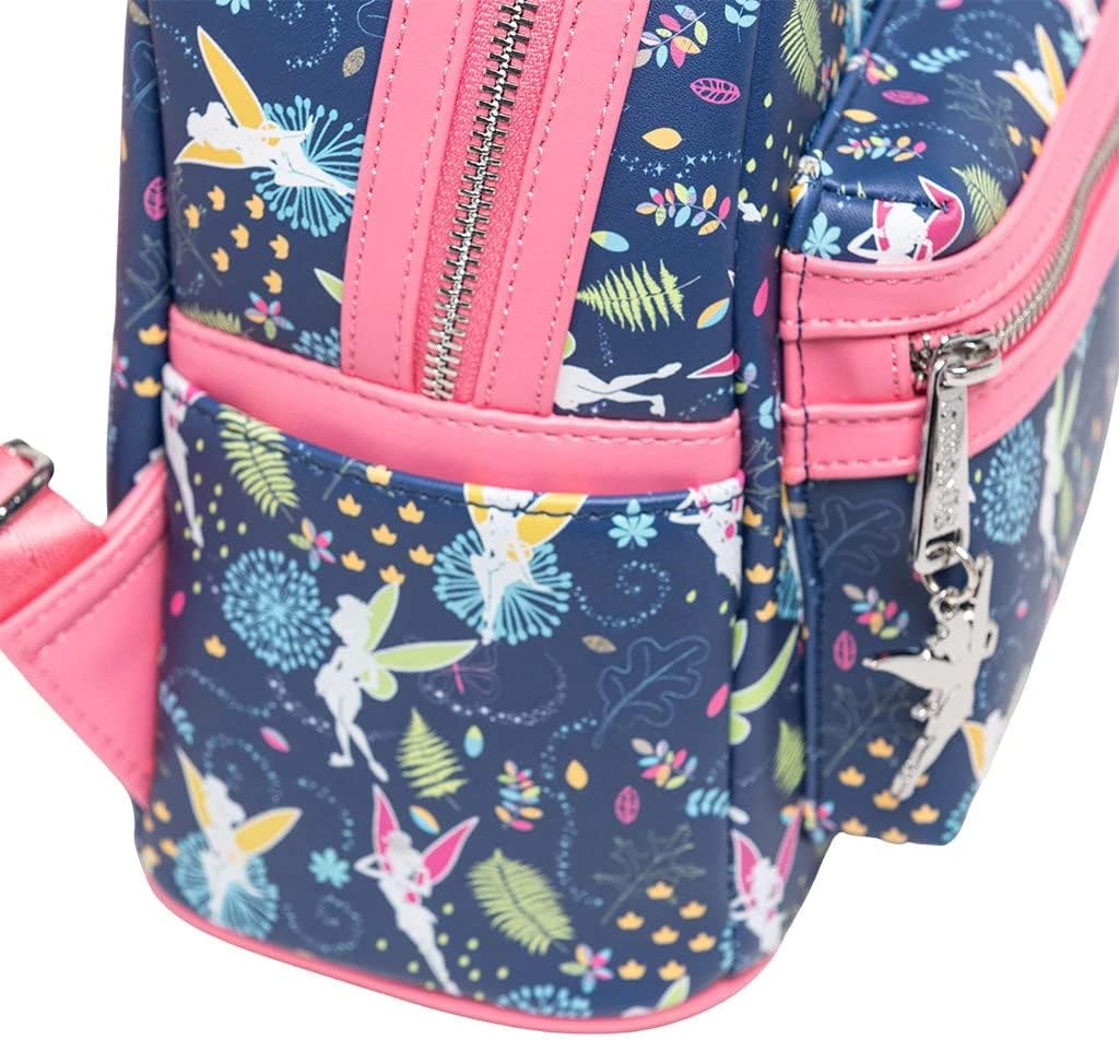 Loungefly Women's Disney Pink Tinkerbell Glow in the Dark Allover Print Backpack