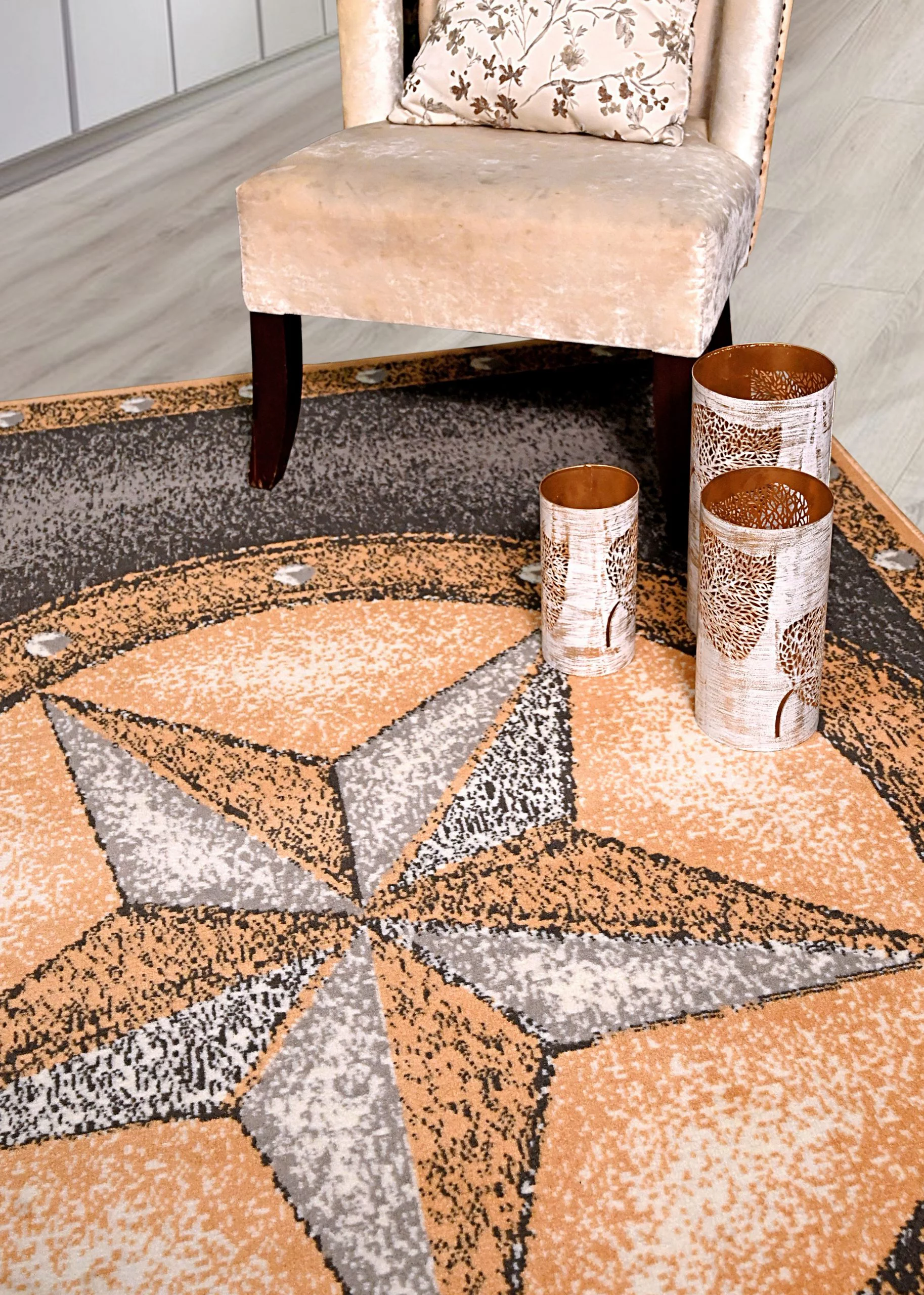 Furnish My Place Indoor Texas Star Rug with Jute Backing - 5 ft. x 8 ft., Multicolor, Novelty Western, Area Rug for Living Room, Bedroom, Hallway