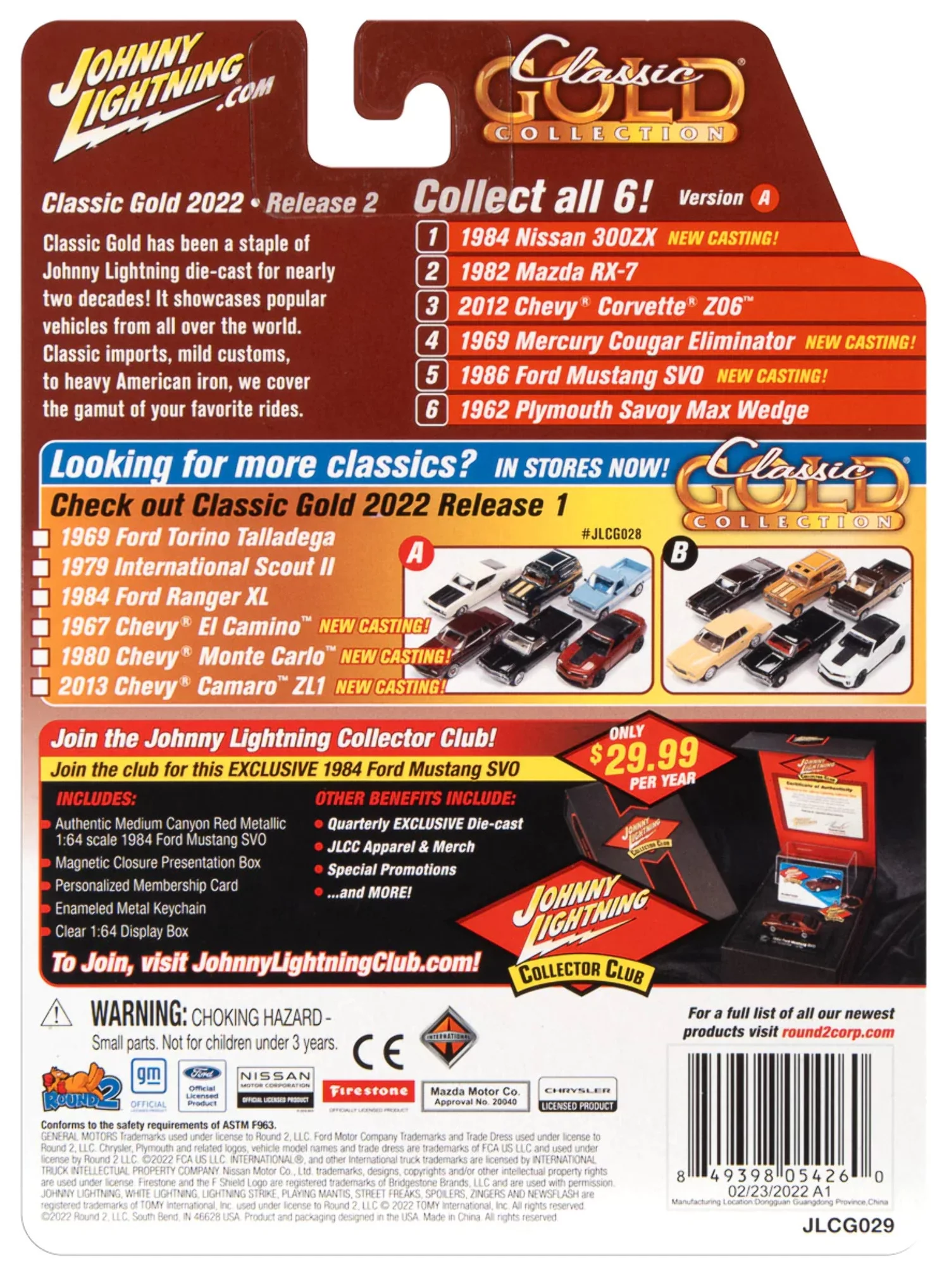 Johnny Lightning Classic Gold 2022 Release 2 Set B (6-Car Set) 1:64 Diecast