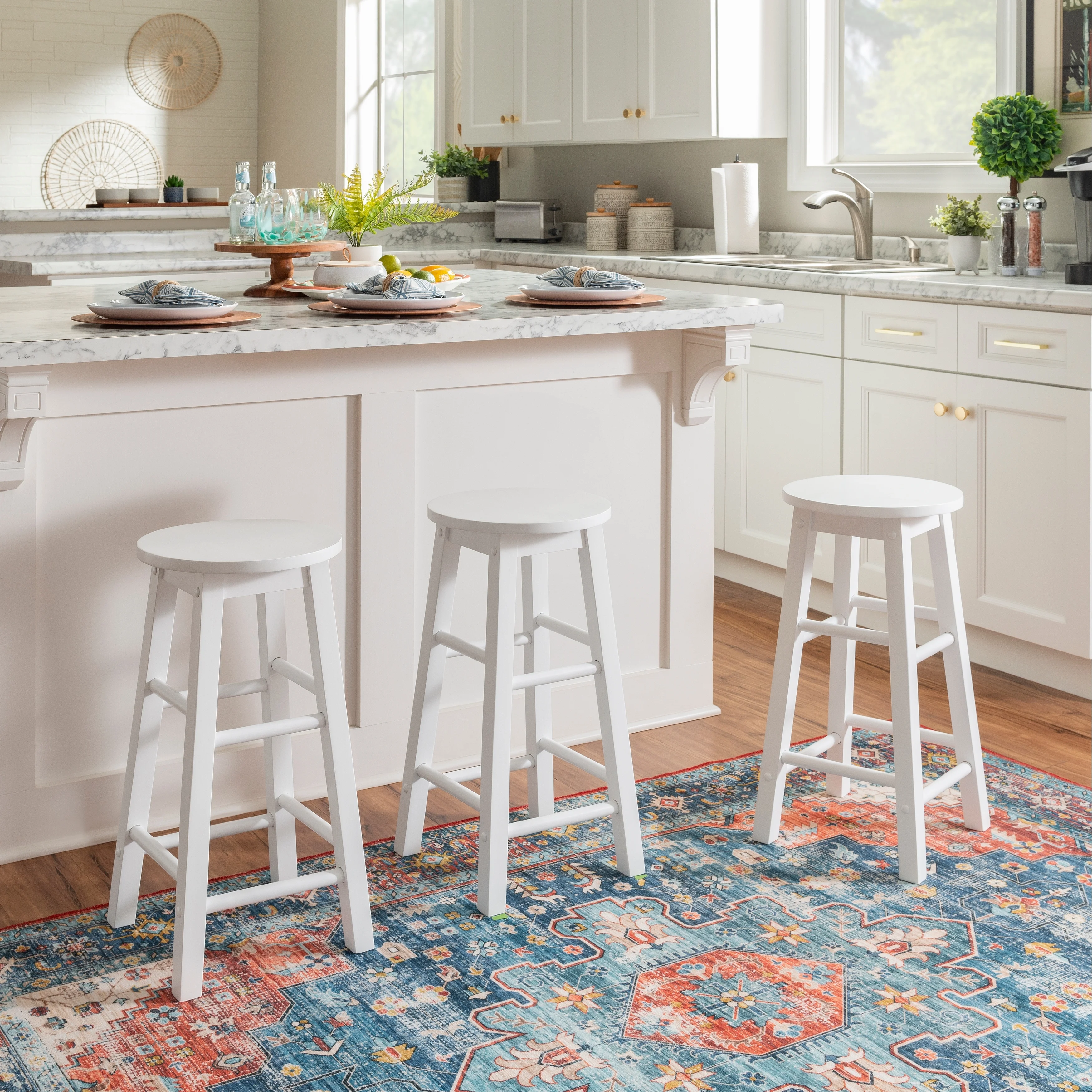 Linon Woodland Way Backless Counter Height Stool White