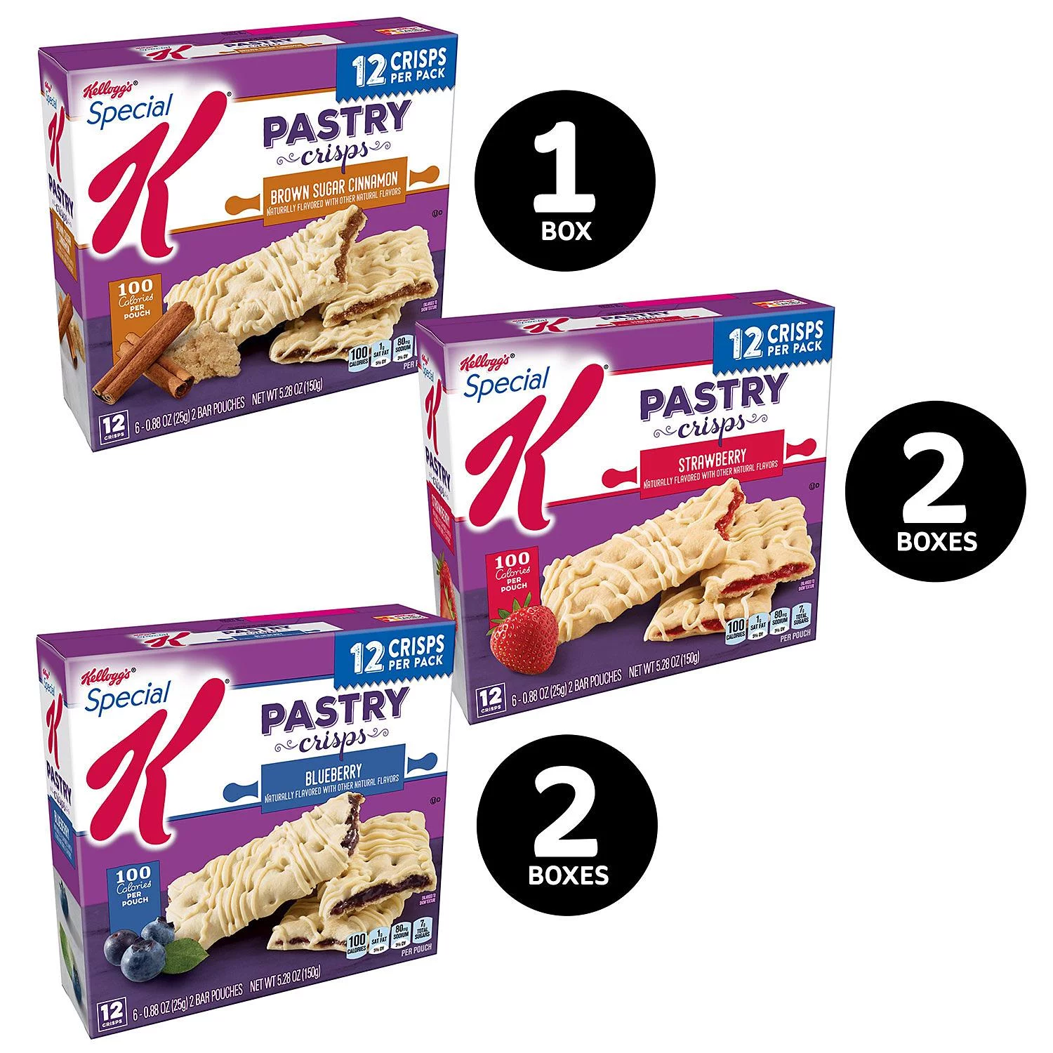 Kellogg's Special K Pastry Crisps, Variety Pack (60 ct.)