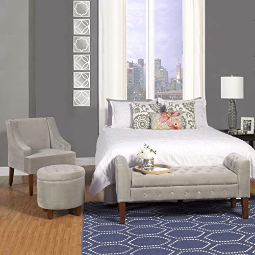 HomePop Velvet Swoop Arm Accent Chair, Suri Blue