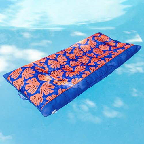 Big Joe Kona Hammock No Inflation Needed Pool Lounger with Headrest, Quick Draining Fabric, 4 feet Big