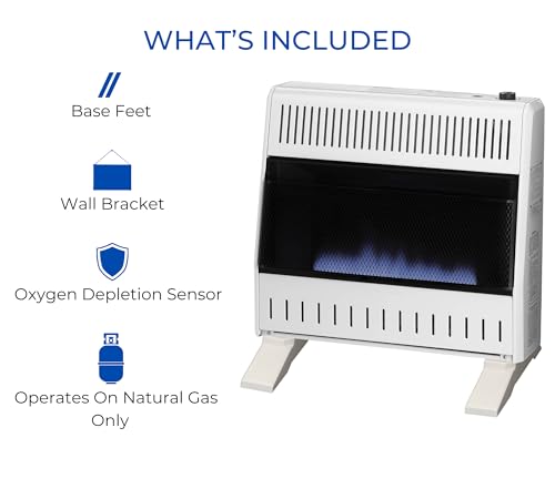 ProCom Heating Liquid Propane Ventless Blue Flame Heater With Base Feet - 30,000 BTU, Manual Control - Model# ML300HBA-B