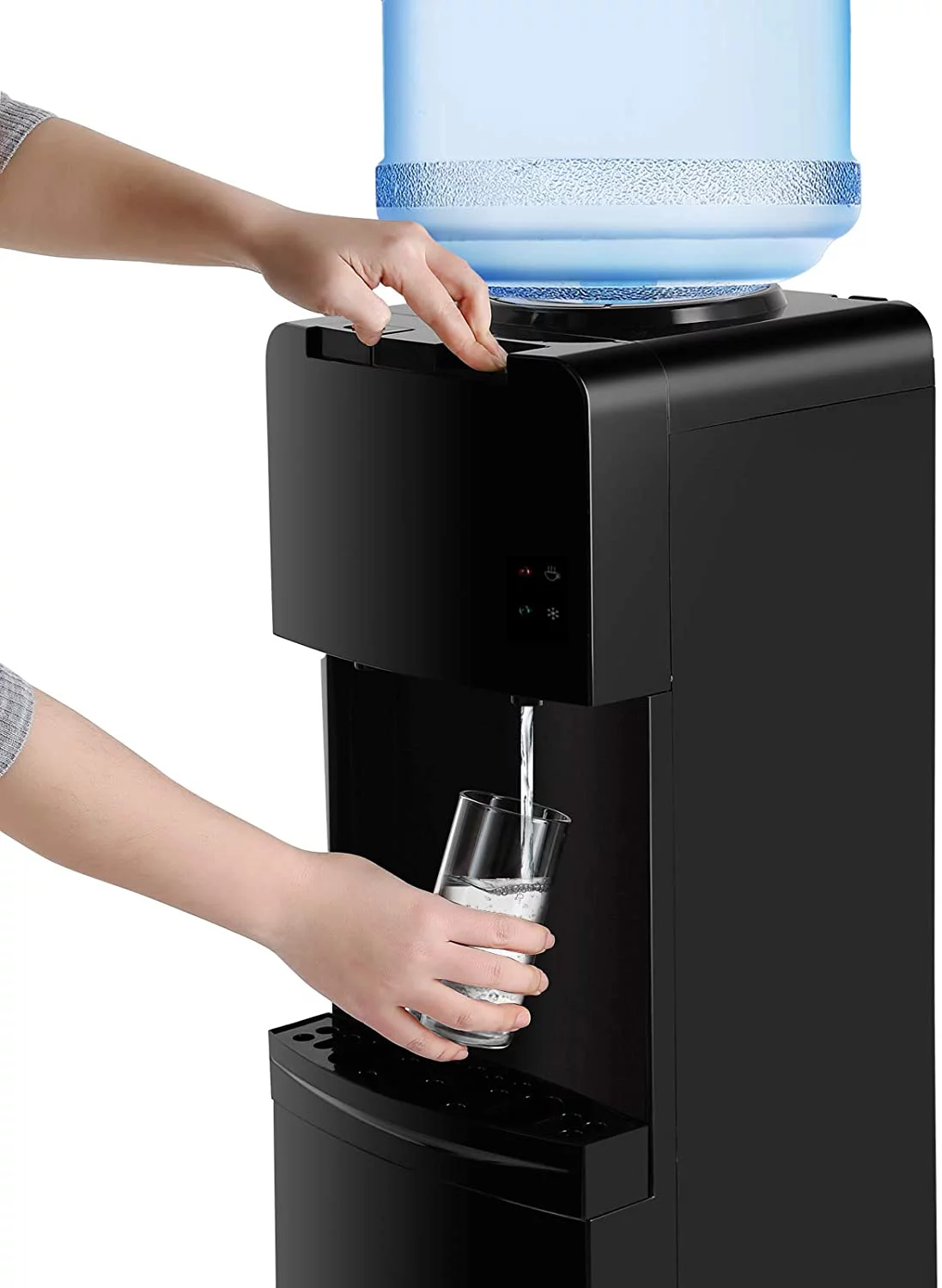 COSVALVE 5 Gallon Top Loading Hot/Cold Water Cooler Dispenser Freestanding with Child Safety Lock