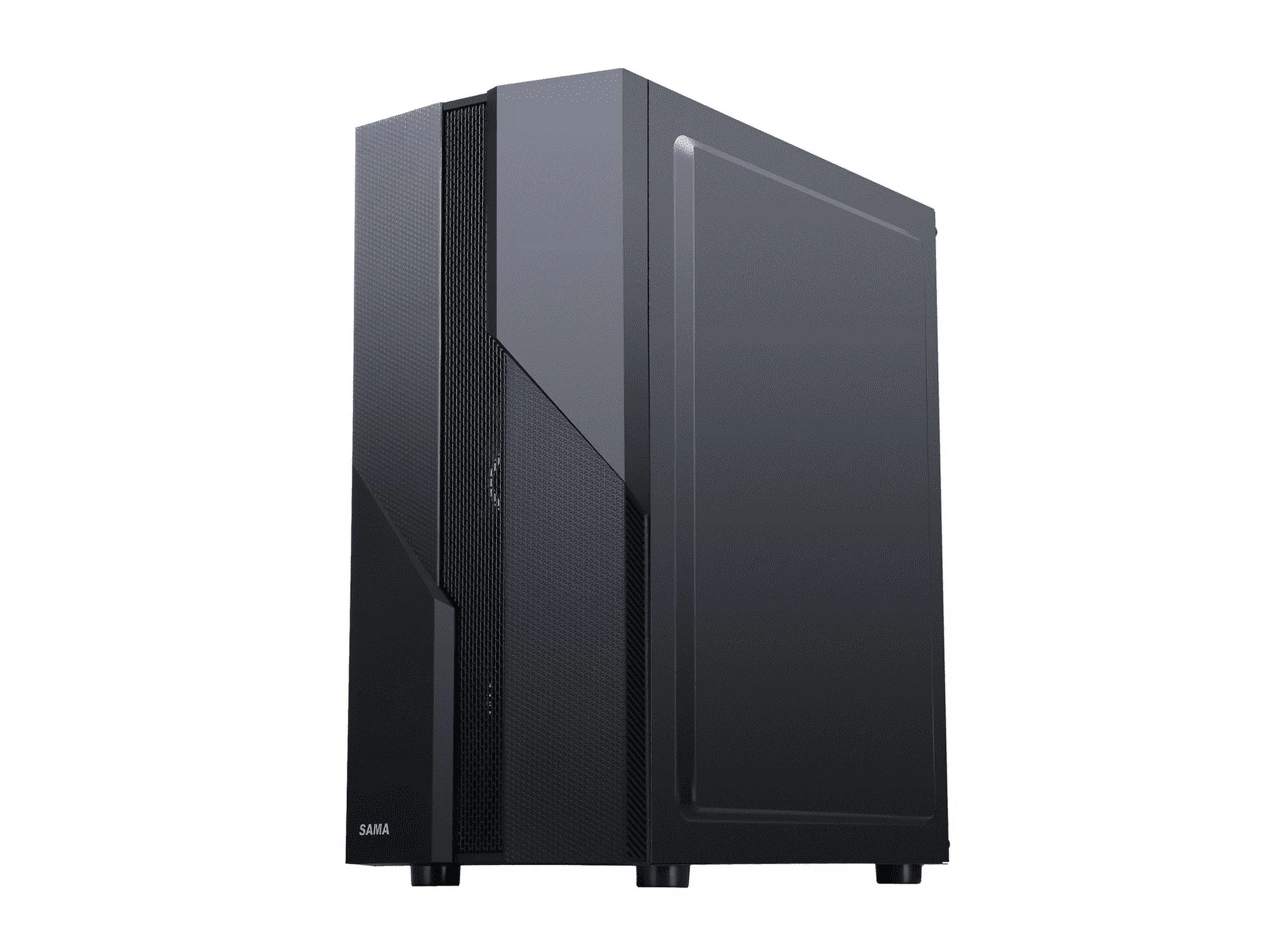 SAMA Sama-M2-TG Black USB3.0 Steel/ Tempered Glass ATX Mid Tower Gaming Computer Case w/Tempered Glass Panel and 4 x 120mm Autoflow Rainbow LED Fans (Pre-Installed)