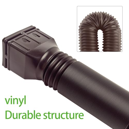3pack Gutter downspout expansion Flexible, downspout gutter extension, downspout expansion shunt extendable from 21 to 60 inches (brown) (3 Pack brown downspout)