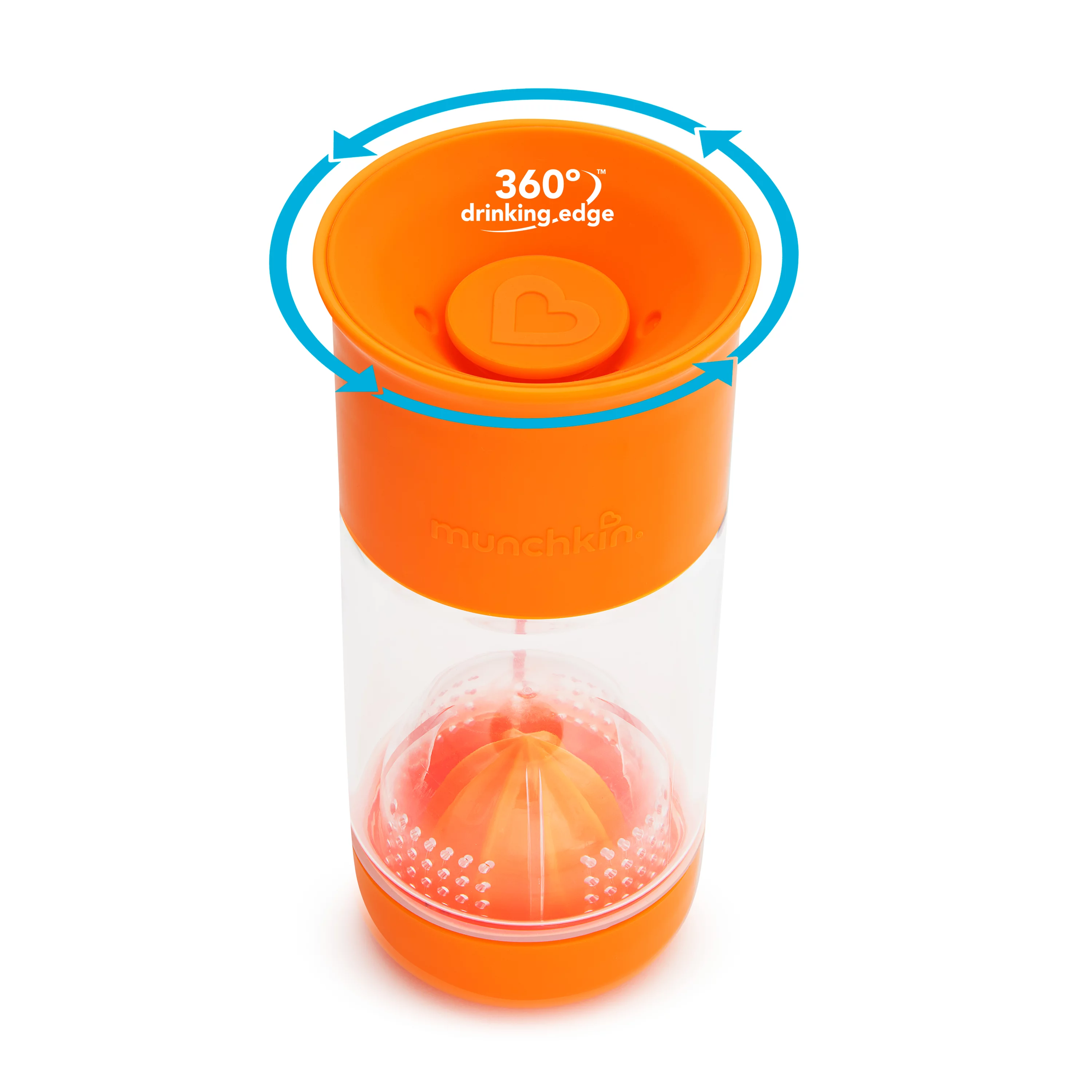 Munchkin Miracle 14 Oz. 360° Fruit Infuser Orange Sippy Cup