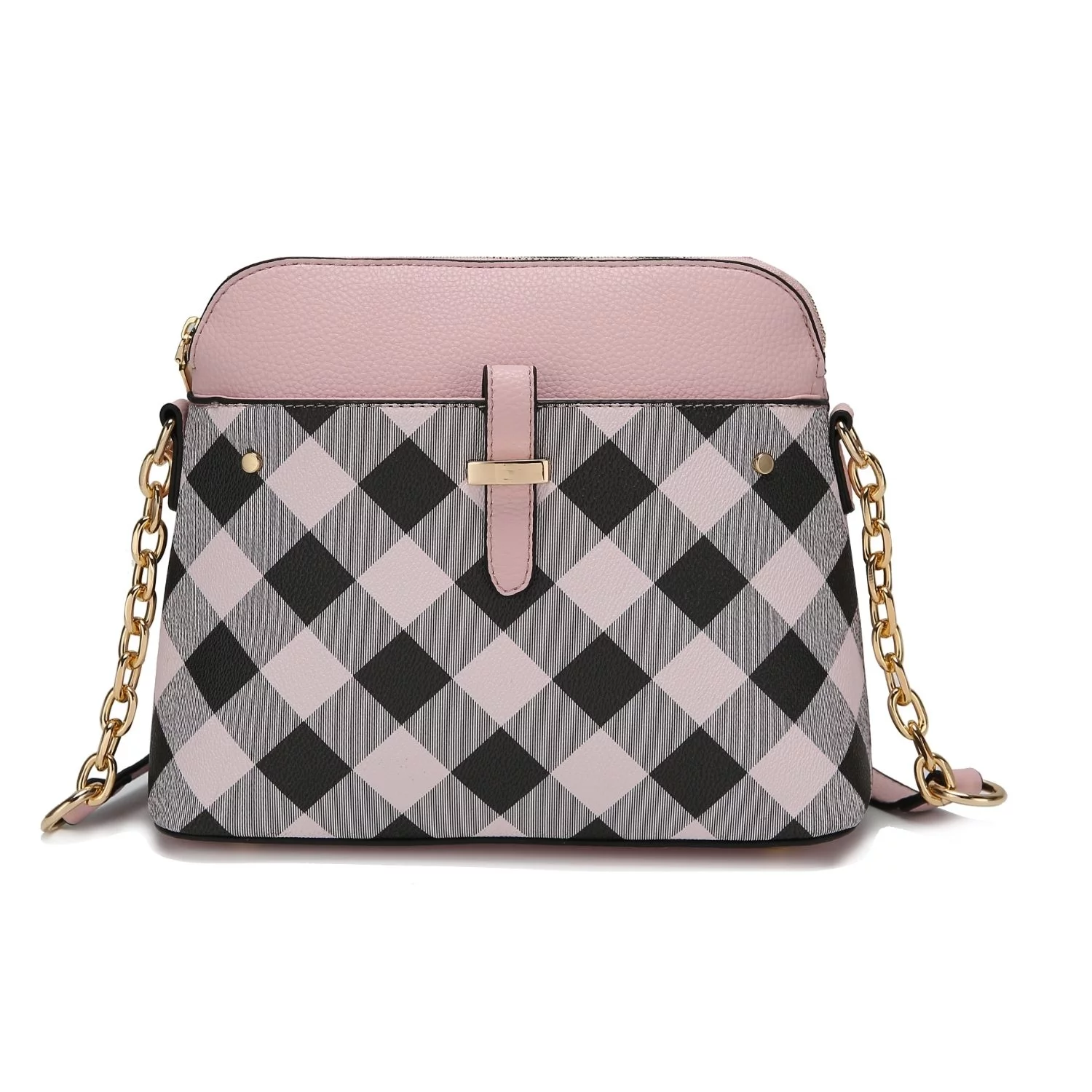 MKF Collection Suki Checkered Vegan Leather Women's Crossbody Handbag by Mia K. - Navy