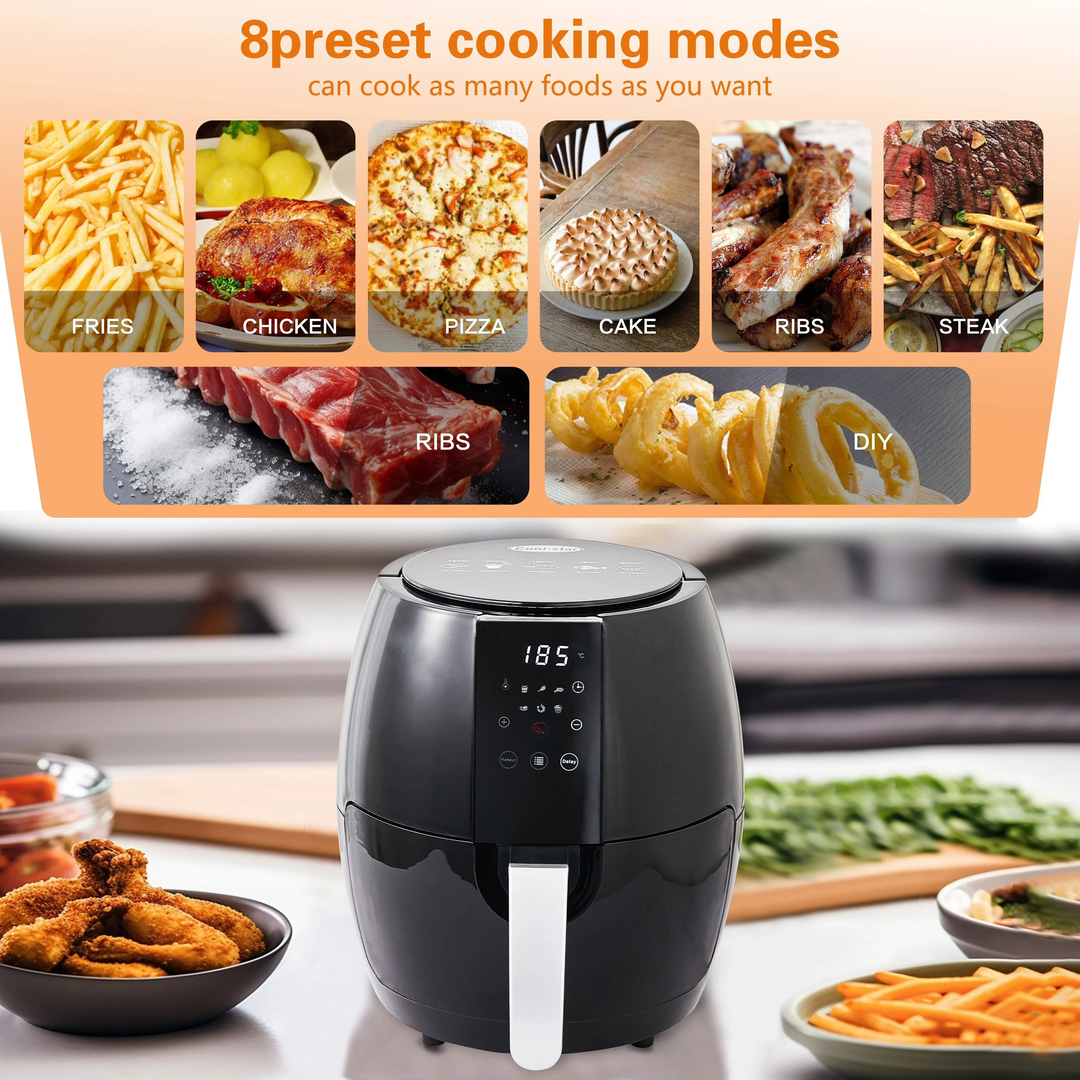 Cylindrical Household Air Fryer