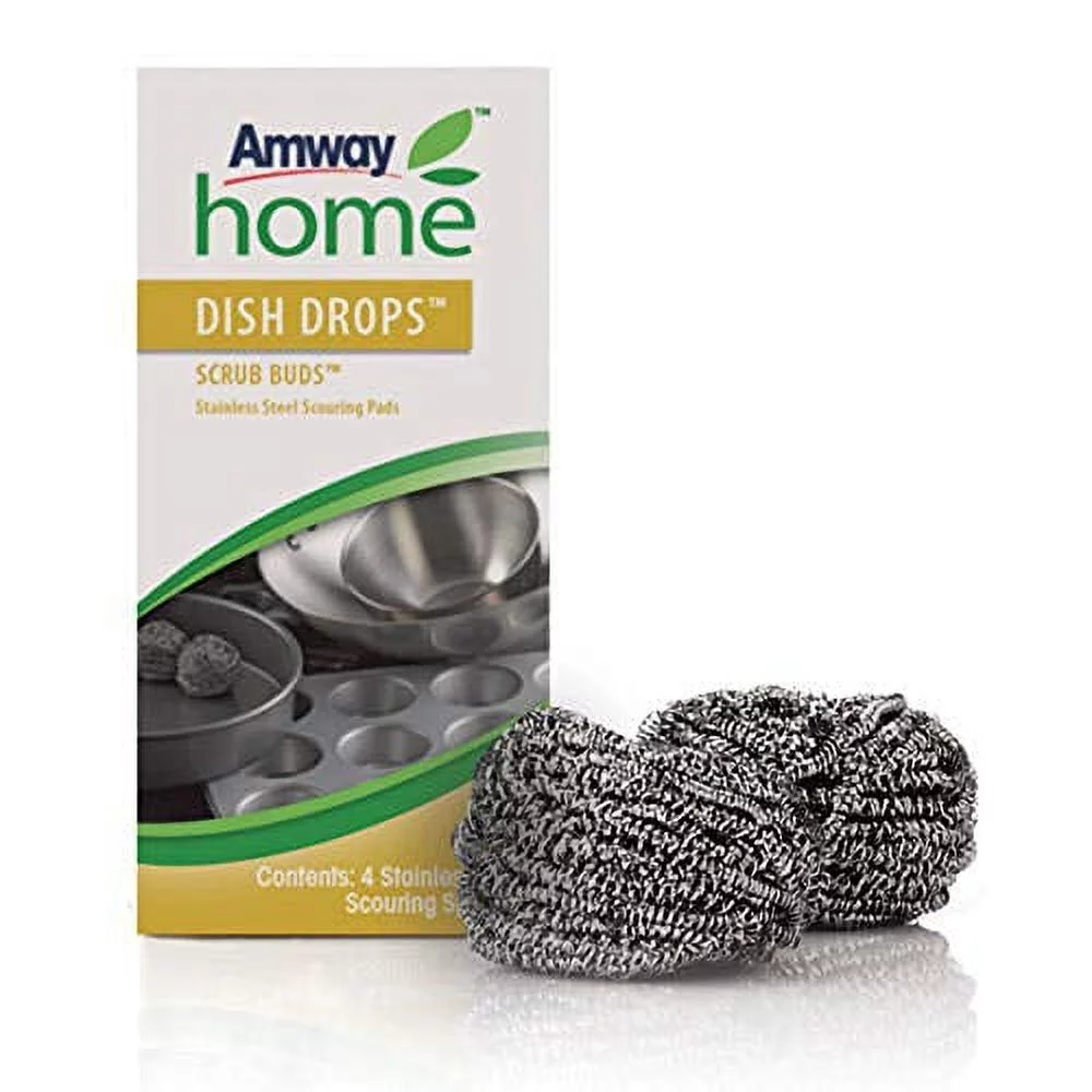 Amway Scouring Pads / Scrub Buds - Stainless Steel - 4 Pack