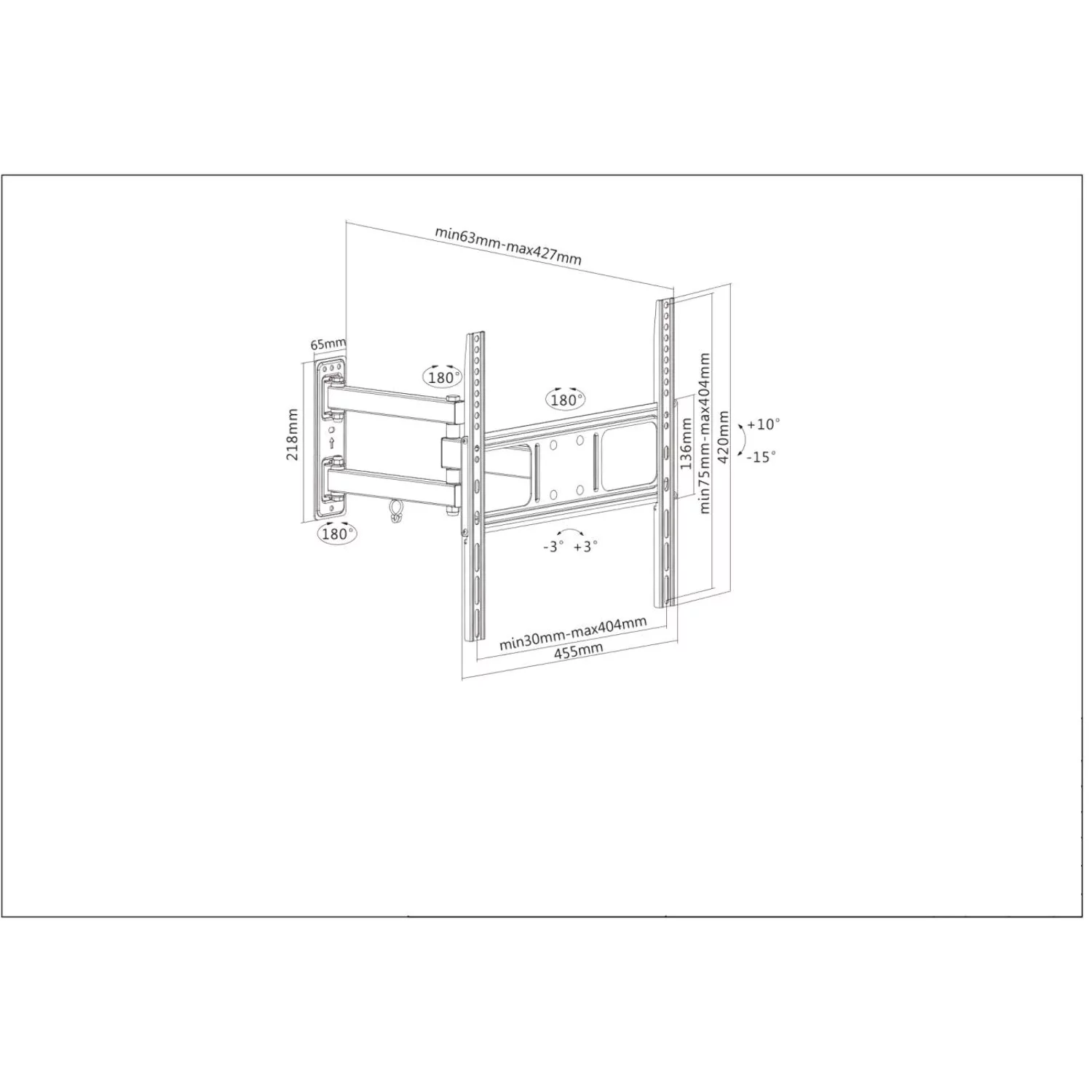 Manhattan 461320 Universal Basic LCD Full-Motion Wall Mount