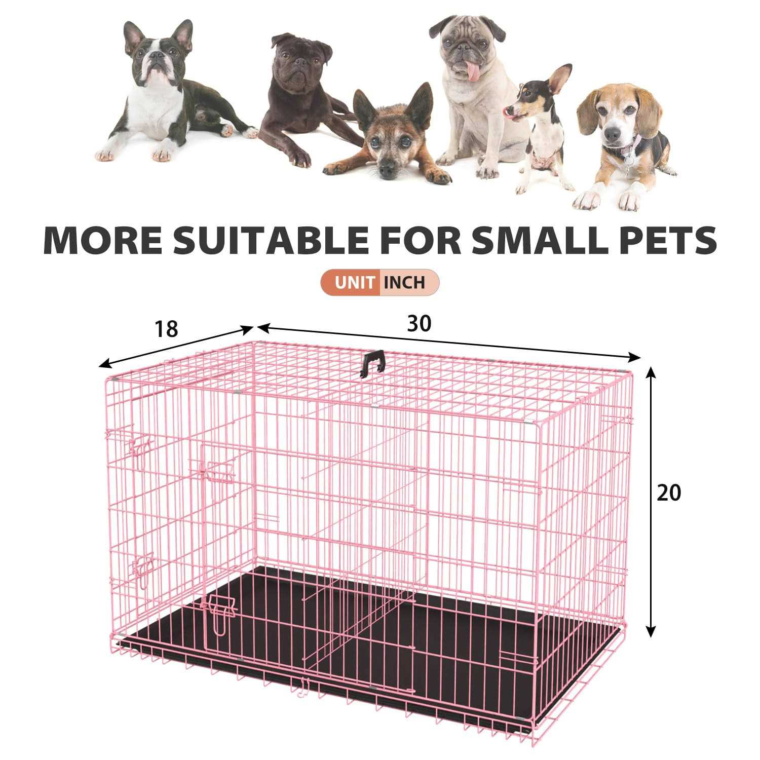 bestpet 24,30,36,42,48 Inch Dog Crates for Large Dogs Folding Mental Wire Crates Dog Kennels Outdoor and Indoor Pet Dog Cage Crate with Double-Door - Pet Supplies online store