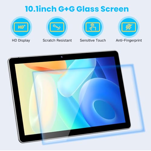 JUNYANG Android 13 Tablet with SIM Card Slot,10.1 Inch Cellular Tablets with Case, 4G LTE Tablet & Phone (Makes Calls), 64GB ROM (1TB Expand), 5MP+8MP Camera BT5.0 GPS 5G WiFi, Parental Control