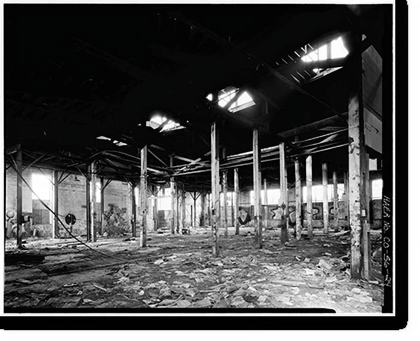 Historic Framed Print, Colorado & Southern Railway Denver Roundhouse Complex, Seventh Street, East of South Platte River, Denver, Denver County, CO - 24, 17-7/8