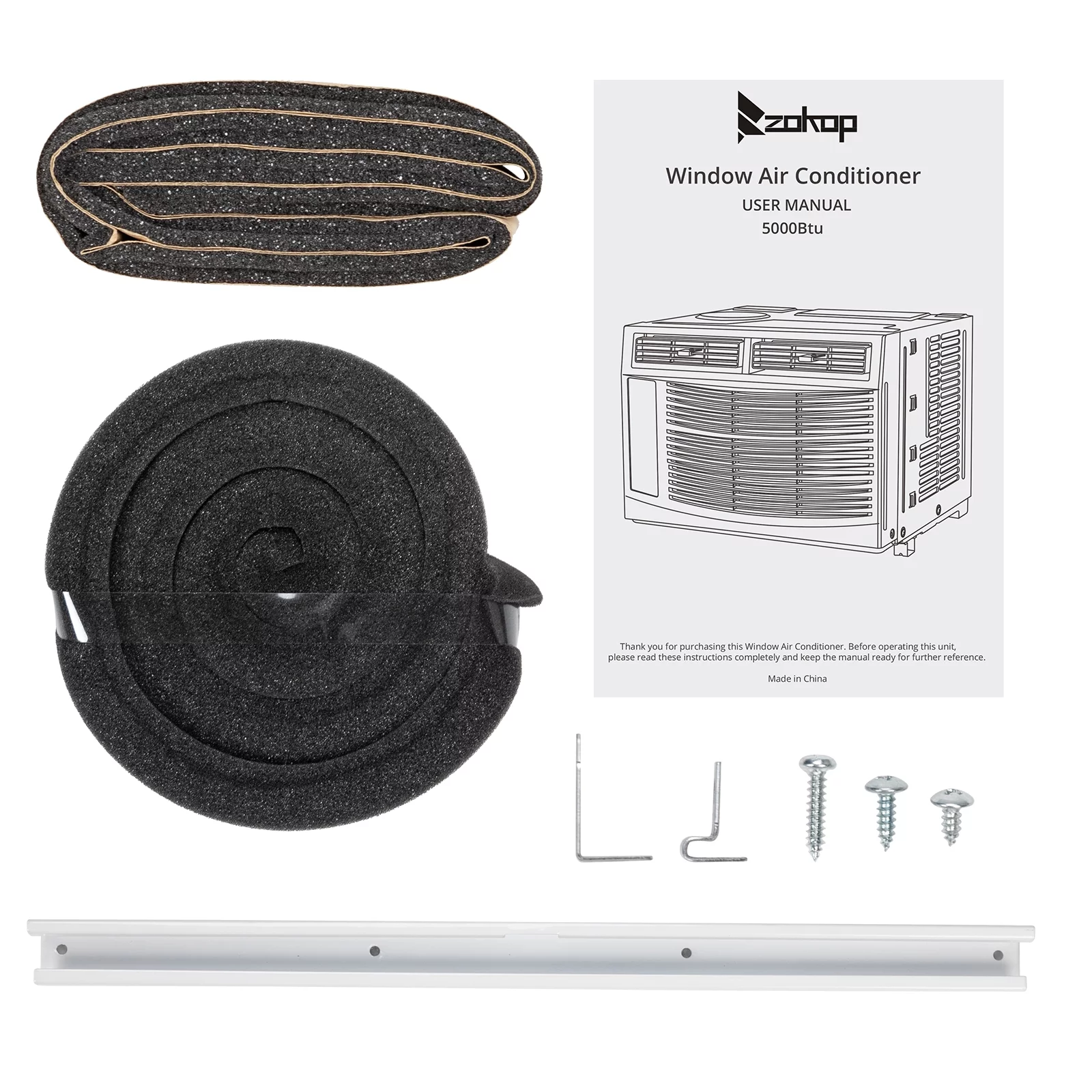 Zimtown 5000 BTU 115V Window-Mounted Compact Air Conditioner , White