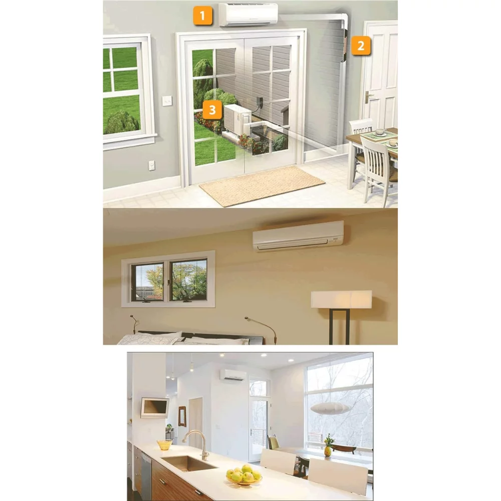 Mitsubishi M-Series 9000 BTU Wall Mounted Heat Pump Air Conditioning System - 17 SEER