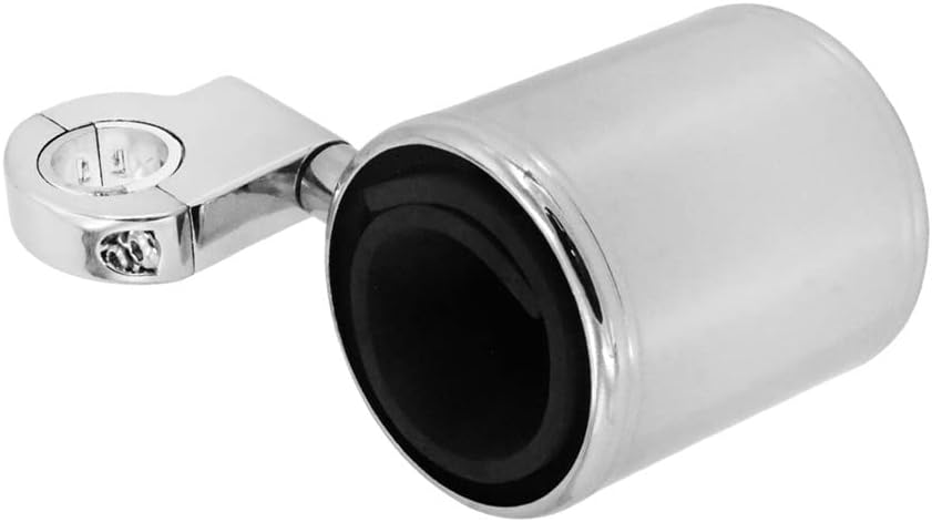 Adjustable Motorcycle Cup Holder Chrome Handlebar Cup Drink Water Bottle Holder Basket for Handlebar, Armrest, Roll Bar (Silver)