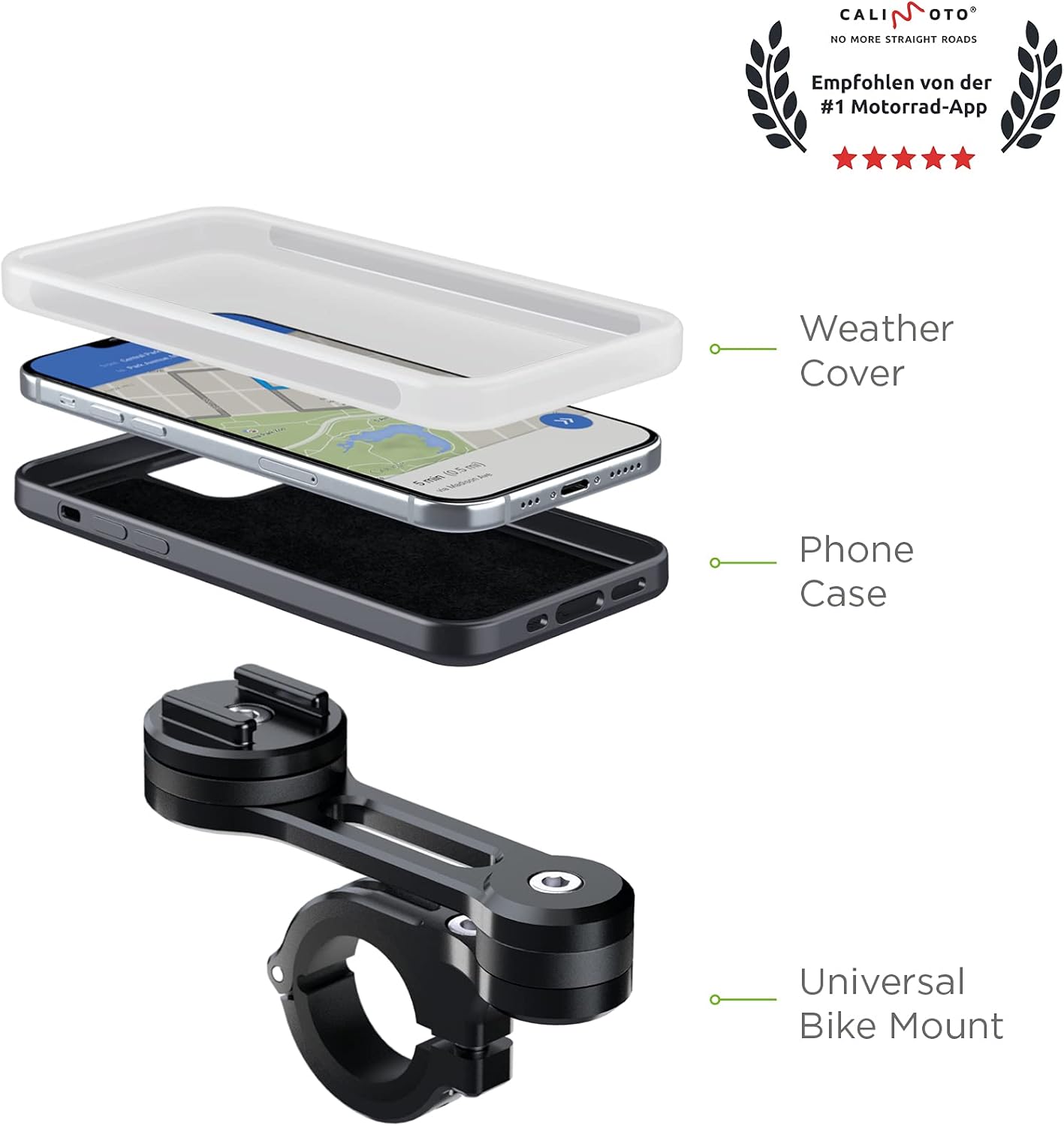 SP CONNECT Phone Holder for Motorcycle | Aircraft Grade Aluminium Phone Mount for Motorcycles ATV Quad Harley Davidson Scooter | Handlebar Moto Accessories for Cell-Phone iPhone GPS Samsung Sport