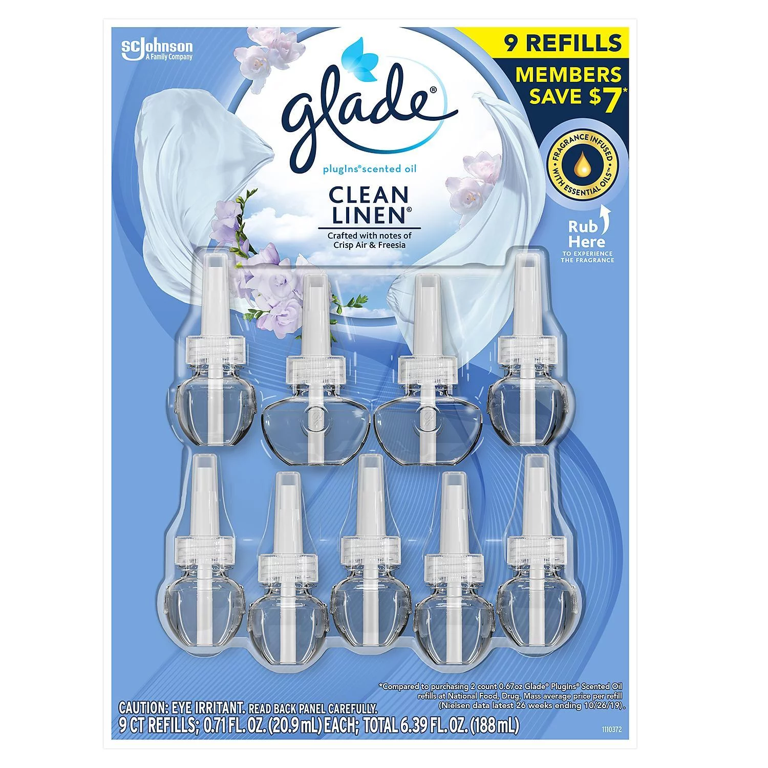 Glade PlugIns Hawaiian Breeze Scented Oil Refill, Essential Oil Infused Wall Plug In (6.39 fl. oz., 9 ct.)