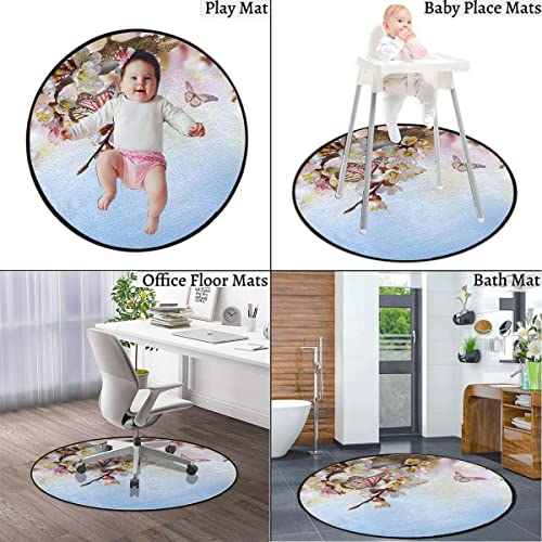 Bamboo Chair Mat for Hardwood Floor Anti-Slip Office Chair Mat for Carpet Desk Chair Mat for Office Gaming Room Home Decor Bamboo Tree Clear Simple Background,Grey Charcoal Diameter 43.3 in