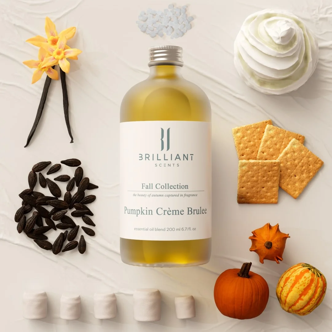 Brilliant Scents - Pumpkin Crème Brule | Fall Collection - Luxury Home & Business Scent | Graham Cracker, Marshmallow - Fragrance Oil - 200ml