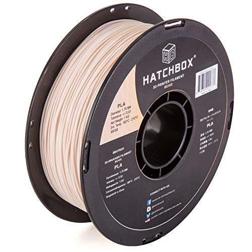 HATCHBOX 1.75mm Black PLA 3D Printer Filament, 1 KG Spool, Dimensional Accuracy +/- 0.03 mm, 3D Printing Filament
