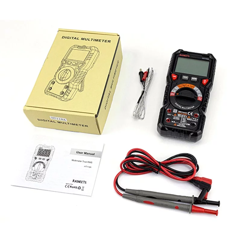 KAIEETS Digital Multimeter Tester Auto-Ranging TRMS 6000 Counts Measuring Amp Volt Capacitance Temperature Ohm Frequency