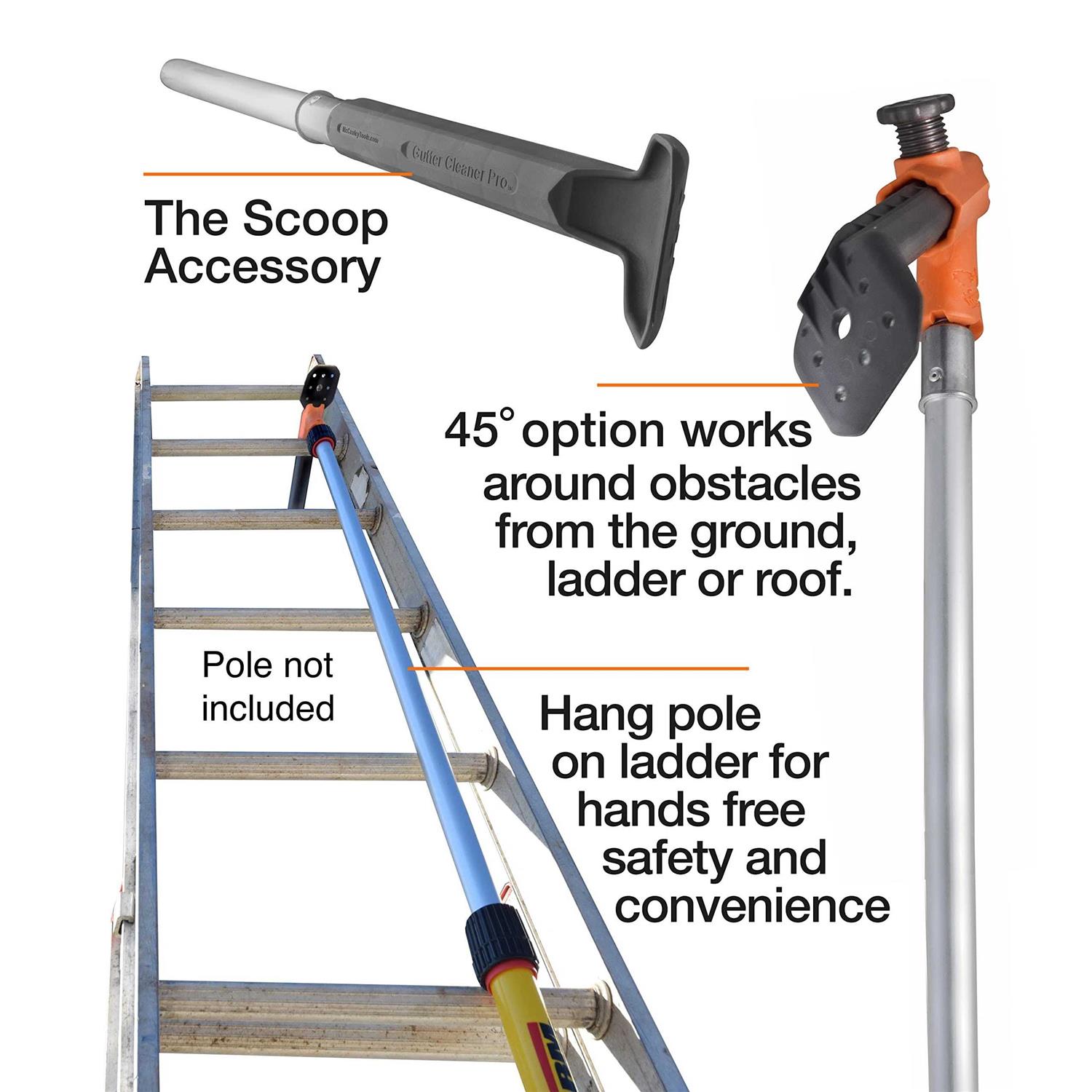 MCCAULEY Gutter Cleaner PRO, Gutter Cleaning from The Ground, Plus Clean from roof and Ladder, and Clean Off Gutter Guards from The Ground