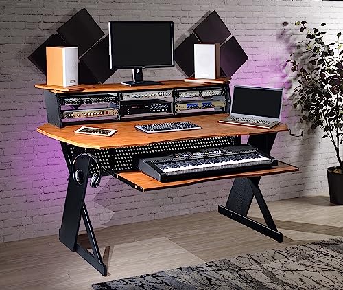 EX100 Series Music Studio Desk Workstation with 3 x 4U Rack (Cherry)